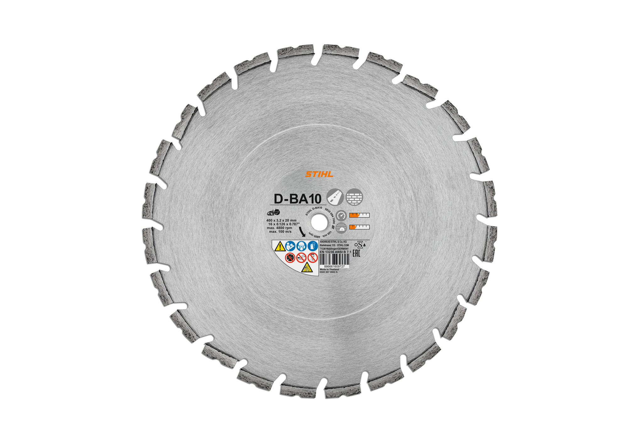 Disc de debitat diamantat, beton/asfalt, D-BA10, Ø 350mm/14"